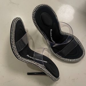 Alexander Wang Nova crystal-embellished slide sandals